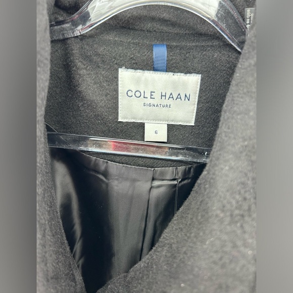 NWT Cole Haan Signature Slick Belted Long Coat Wool Blend Zip Snap Size 6 - Picture 8 of 16